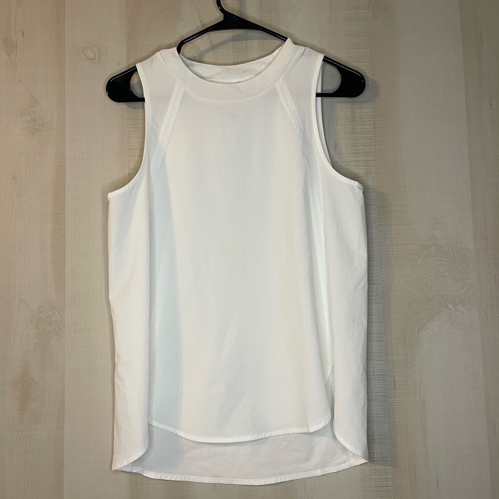 Athleta white sleeveless sheer top size‎ small
